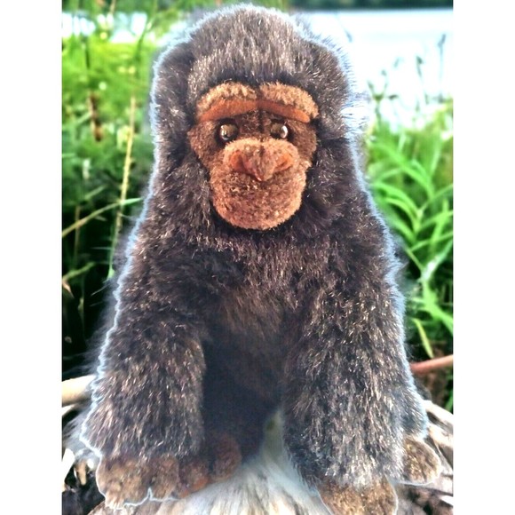 Vintage Ty George Gorilla 10" Plush Monkey Ape Brown Black Retired Stuffed Toy - Picture 1 of 8